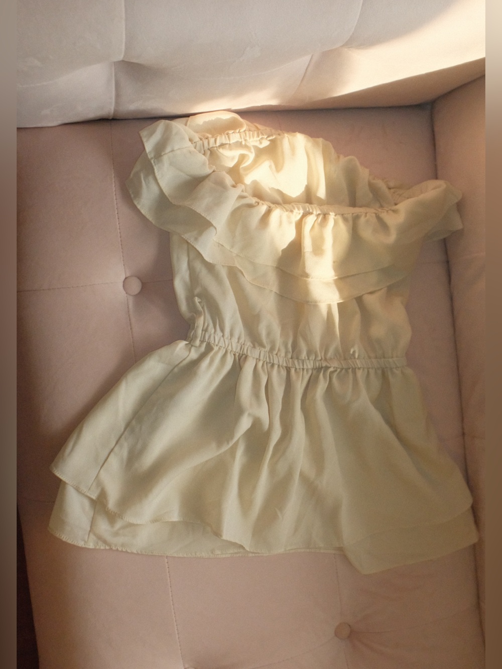 Light Yellow Women's Ruffled Skirt - Picture 5 of 5